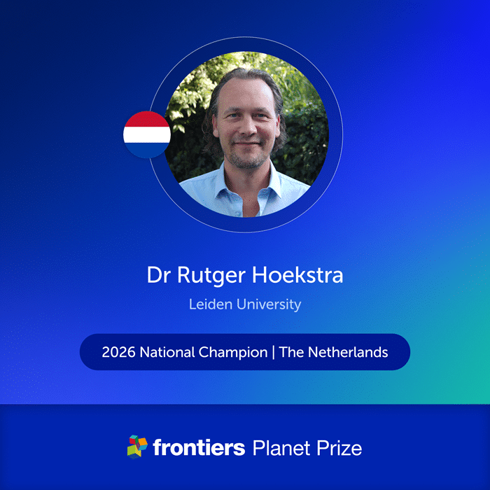 Rutger Hoekstra awarded National Champion of the Frontiers Planet Prize